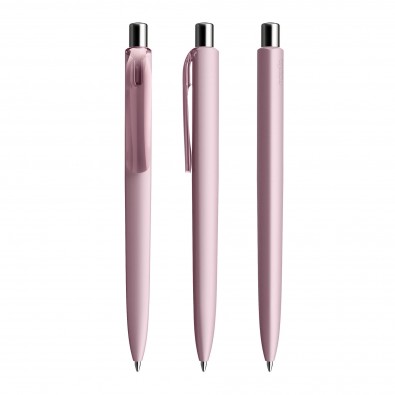 Prodir DS8 Soft Touch PRR Push Kugelschreiber, Rosé-Silber poliert Prodir DS8 Soft Touch PRR Push Kugelschreiber, Rosé-Silber poliert